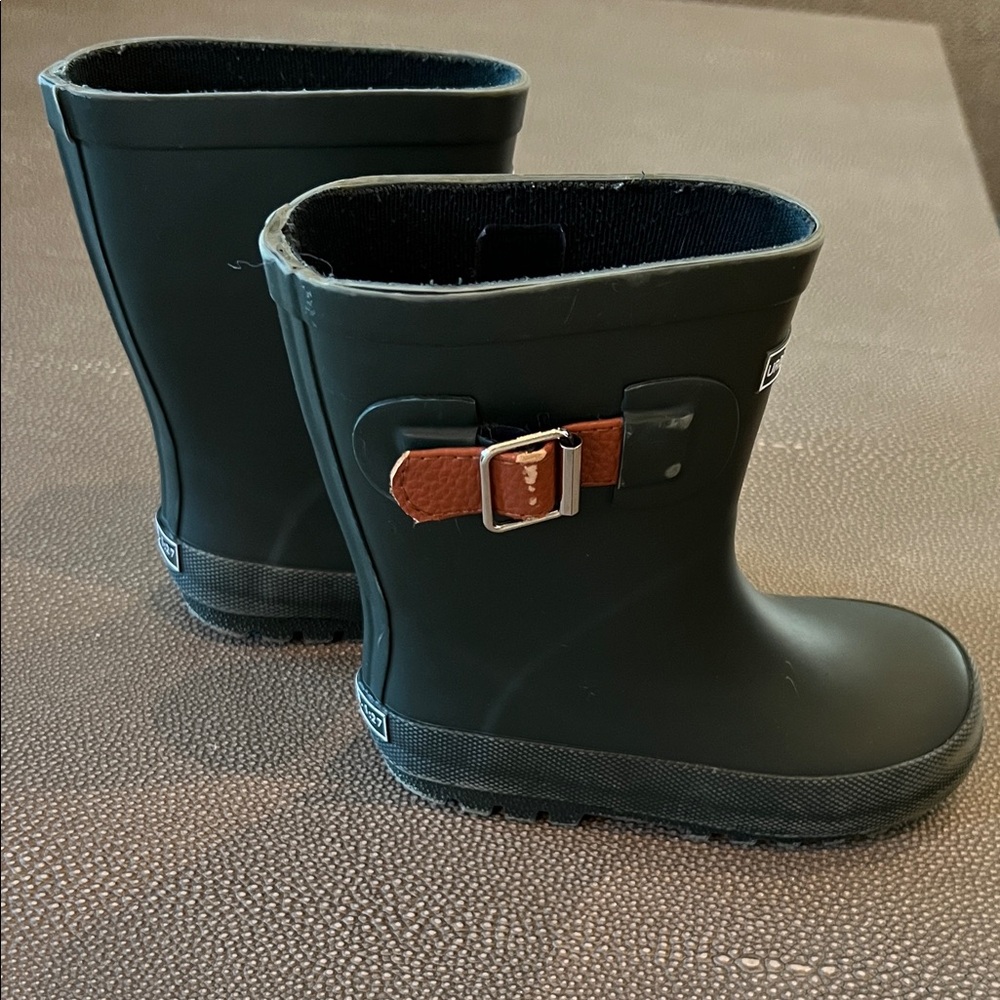 Three Pines Kids Spruce Green Rain Boots with Buckle